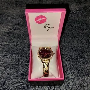 Betsey Johnson Gold tone Pave Cat Watch with Leopard Print Band, New in Box Betsey Johnson | Accessories | Betsey Johnson Gold Tone Pave  main image 2